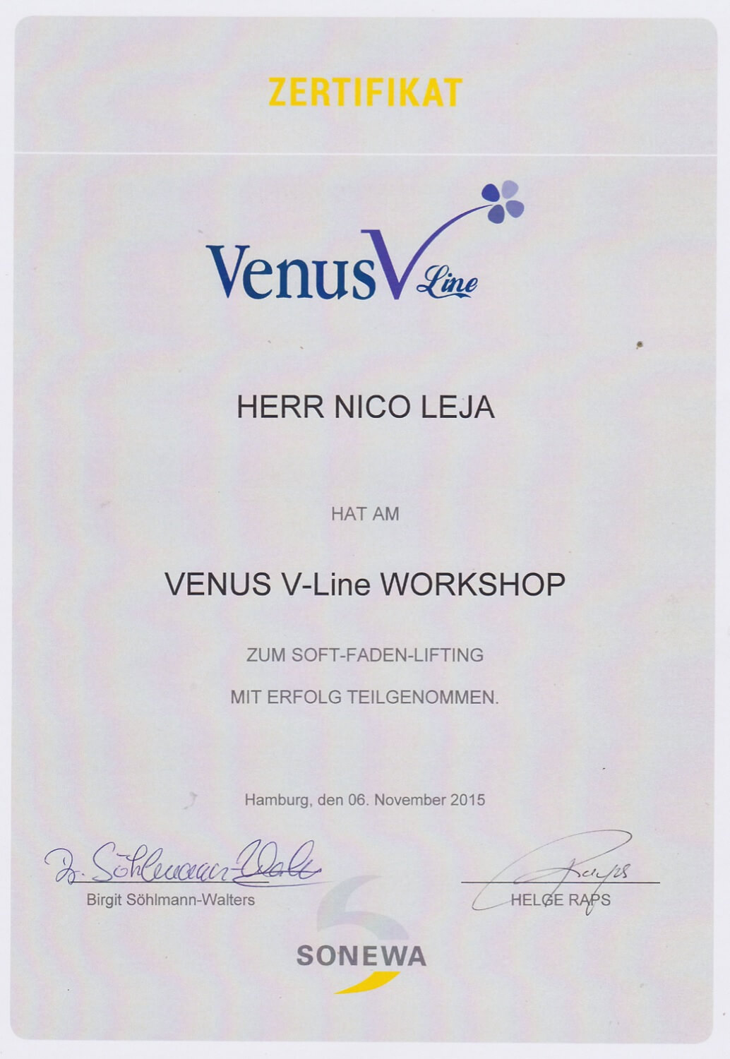 Venus V-Line PDO Fadenlifting Workshop Expert Kurs
